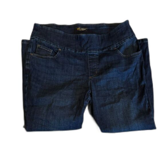 Lee Plus Size Short Slim Fit Skinny Leg Jeans, Mid Rise, 20W, Dark Blue, Lee - Picture 5 of 5